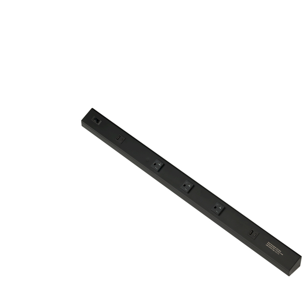 ATOM 30INCH POWER STRIP BLACK FINISH 3 20A TR RECEPTACLES 2 USB 1 RESET SWITCH