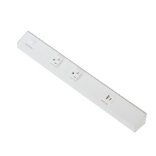 American Lighting ATOM-120V-18-WH - ATOM 18INCH POWER STRIP WHITE FINISH 2 20A TR RECEPTACLES 1 USB 1 RESET SWITCH