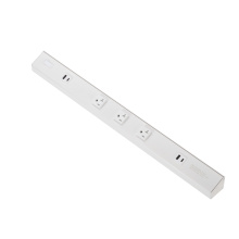 American Lighting ATOM-120V-24-WH - ATOM 24INCH POWER STRIP WHITE FINISH 3 20A TR RECEPTACLES 2 USB 1 RESET SWITCH