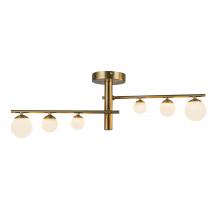 Kuzco Lighting Inc SF55525-BG/OP - Cypress 2 Head Brushed Gold/Opal Glass LED Semi-Flush