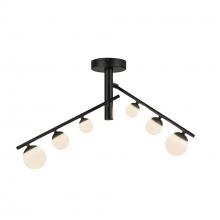 Kuzco Lighting Inc SF55525-BK/OP - Cypress 2 Head Black/Opal Glass LED Semi-Flush