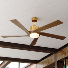 Vaxcel International F0133 - Wedgewood 60-in. LED Ceiling Fan Satin Brass with Dark Elm Blades