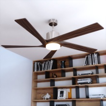 Vaxcel International F0134 - Wedgewood 60-in. LED Ceiling Fan Satin Nickel with Natural Walnut Blades