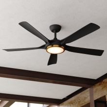 Vaxcel International F0146 - Cary 56-in. LED Ceiling Fan Matte Black and Satin Brass