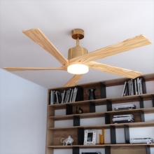 Vaxcel International F0147 - Wedgewood 60-in. LED Ceiling Fan Satin Brass with Light Oak Blades