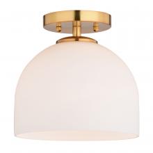Vaxcel International C0314 - Shelby 9.25-in. 1 Light Semi-Flush Mount Natural Brass