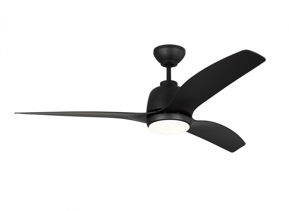 Avila 54" Dimmable Integrated LED Indoor/Outdoor Coastal Black Ceiling Fan with Light Kit