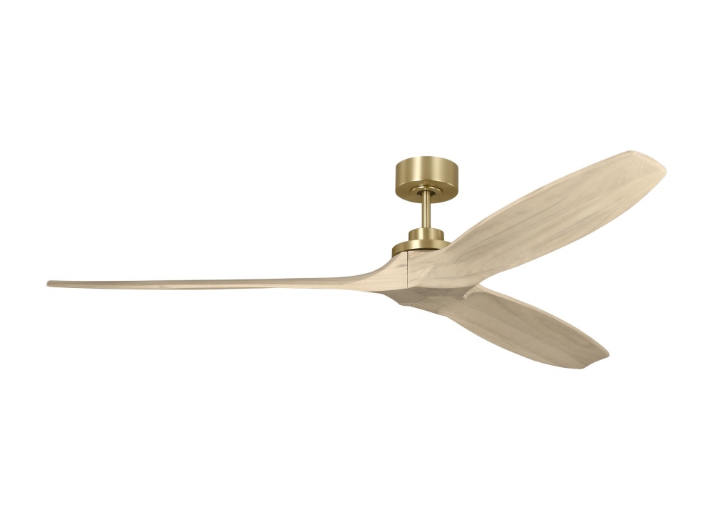 Collins Smart 70 Ceiling Fan in Burnished Brass with Washed White Oak Blades