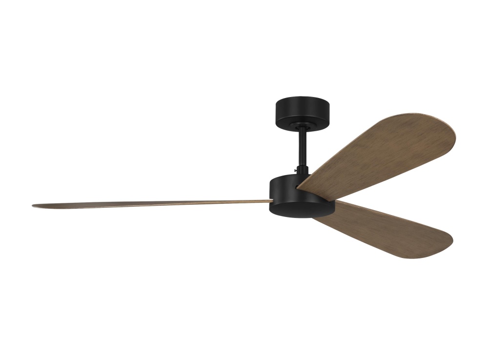 Paddle Smart 60 Ceiling Fan in Midnight Black with Oak Blades