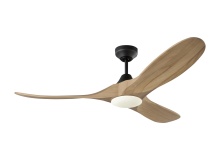 Visual Comfort & Co. Fan Collection 3MAVSM52MBKNHD - Maverick Smart 52 LED in Midnight Black with Natural Honey Blades and Light Kit