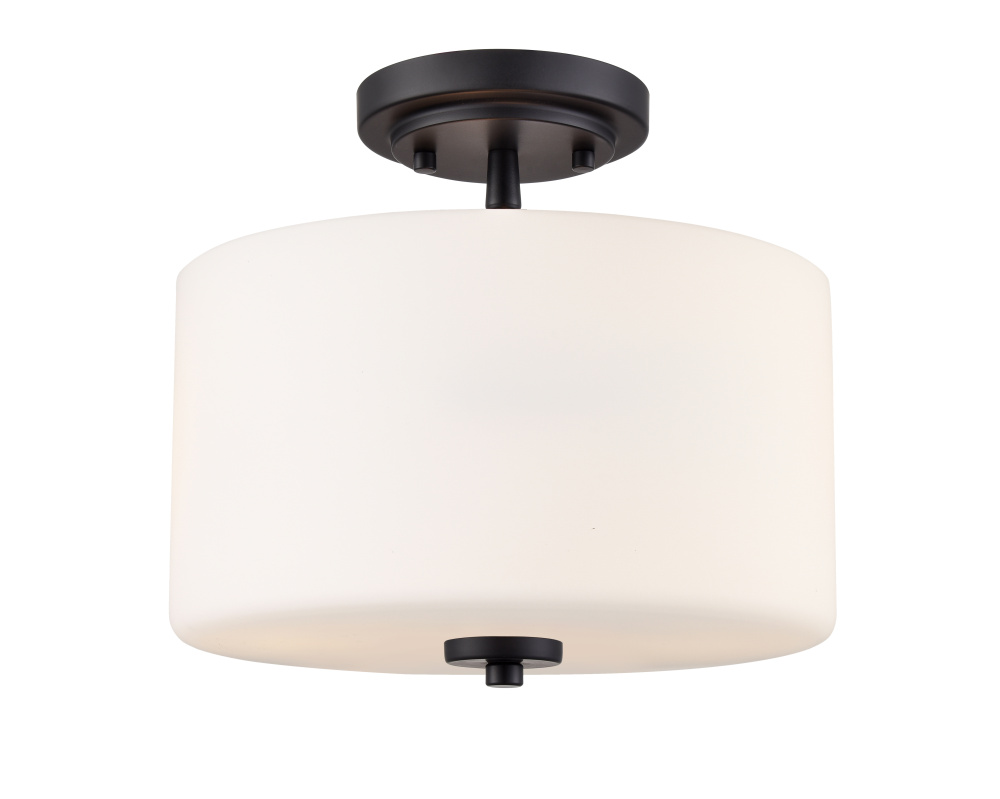 Verlana 22" 2-Light Semi-Flush Mount - Matte Black