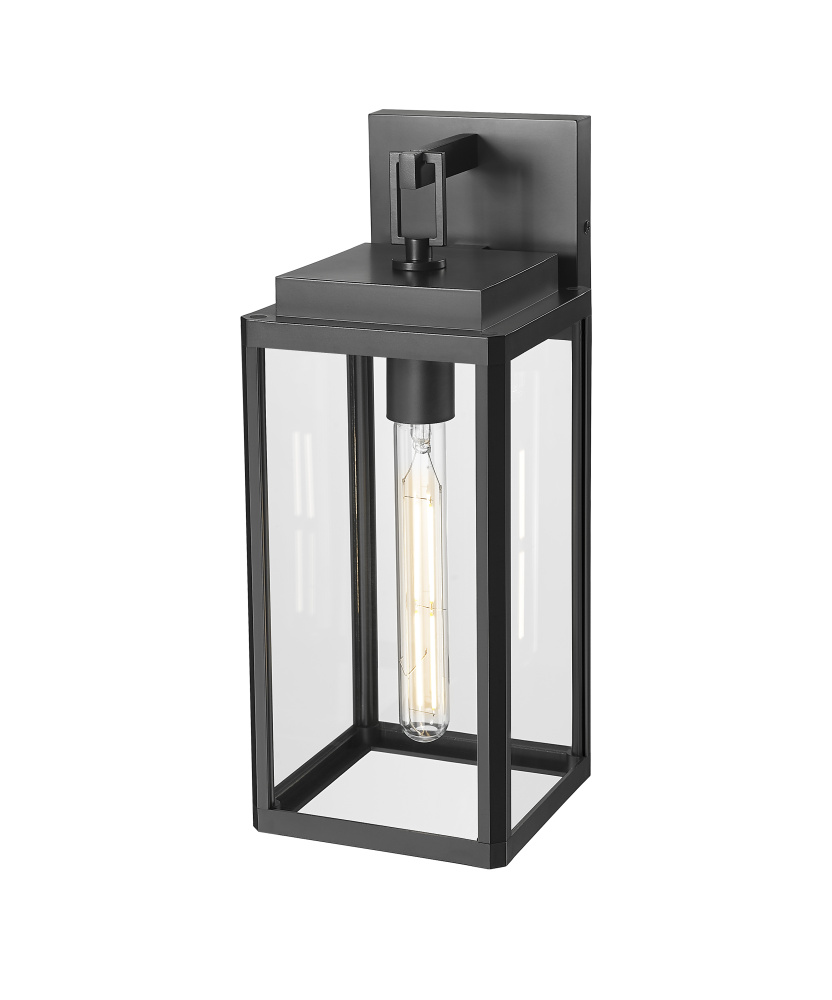 Alpharetta 15.5" High 1-Light Outdoor Wall Lantern - Powder Coated Black