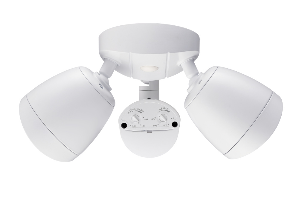 10.5" High 2-Light LED Outdoor Security Flood Light - Powder Coated Matte White