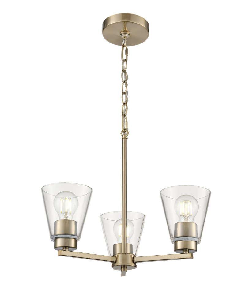 Strayhan 18" 3-Light Chandelier - Modern Gold