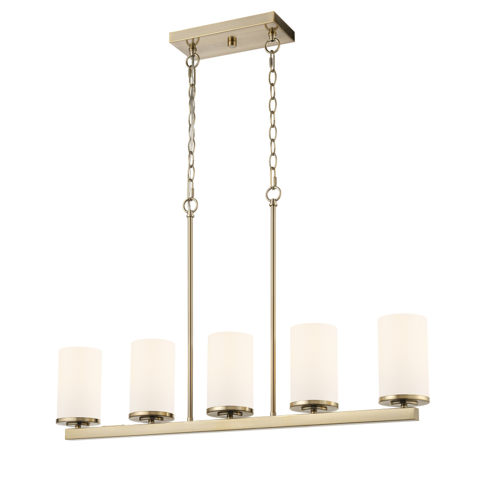 Verlana 35" 5-Light Linear Chandelier - Modern Gold