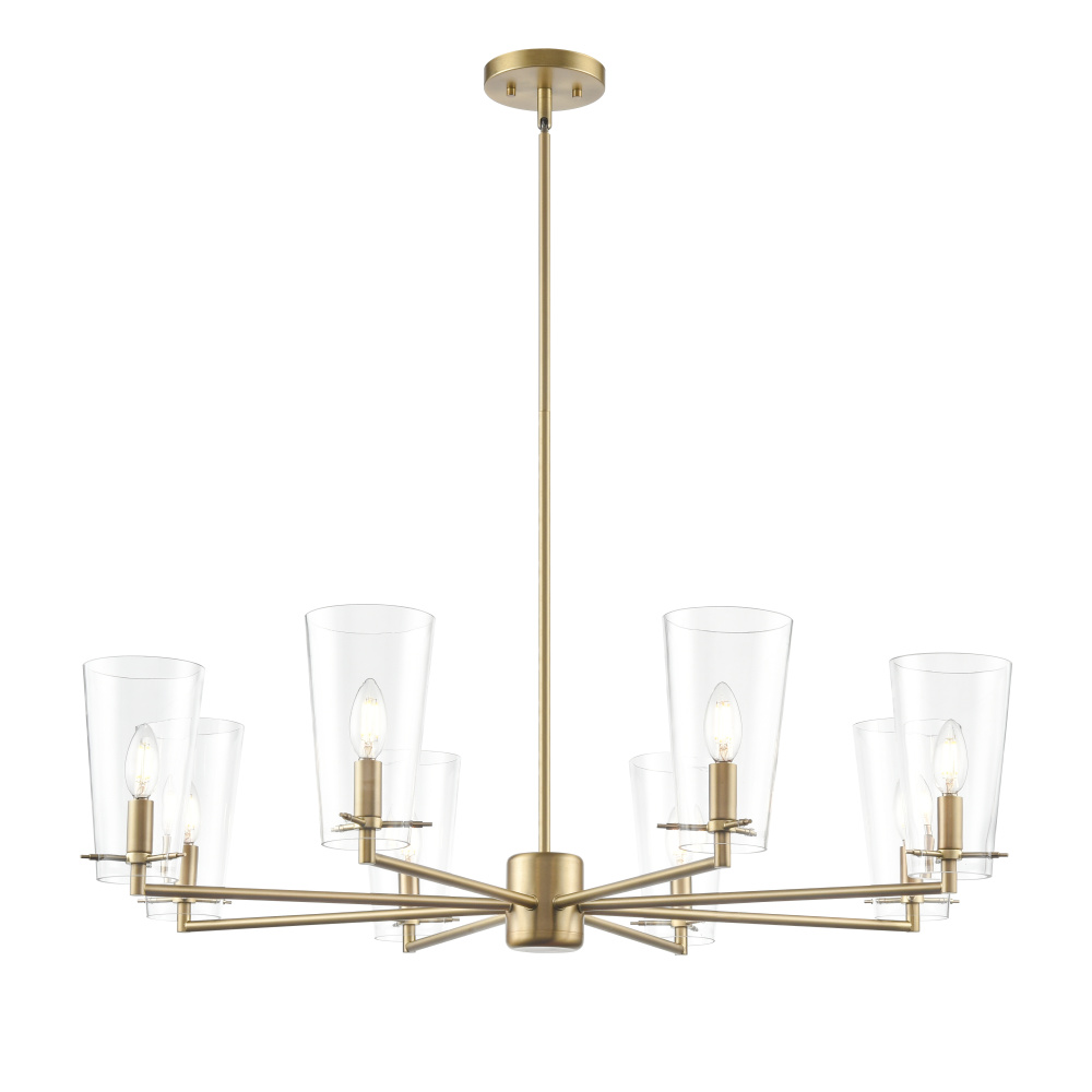 Maccan 38.75" Wide 8-Light Chandelier - Vintage Brass