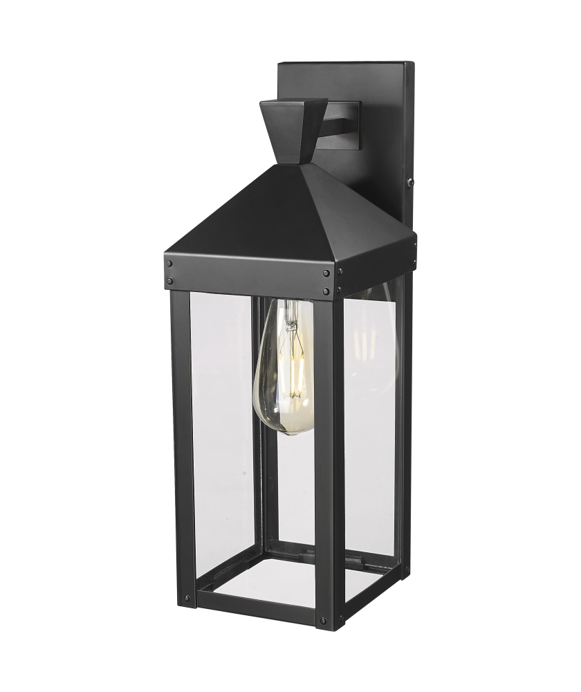 Yates 17.25" High 1-Light Outdoor Wall Sconce - Painted Black