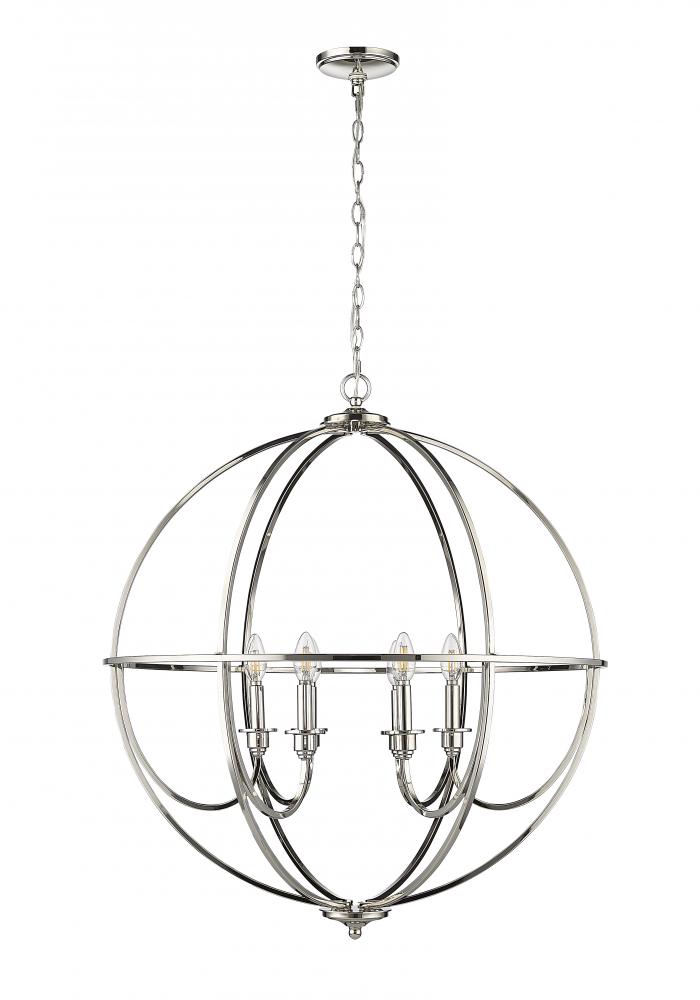 Artemis 6-Light Chandelier Ceiling Light Polished Nickel