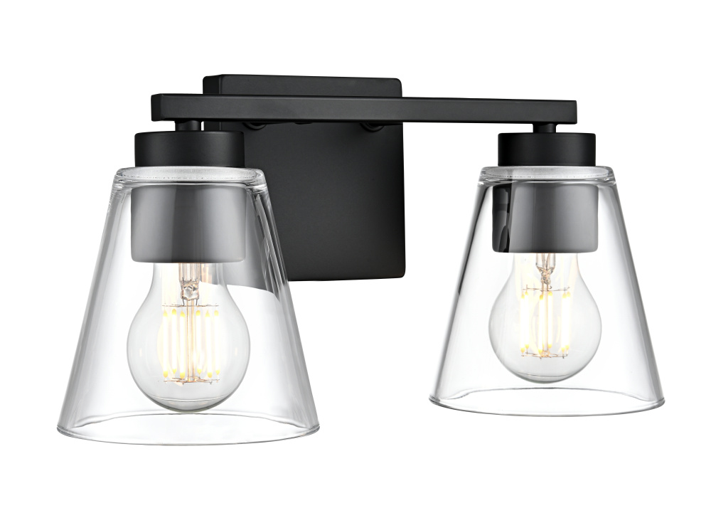 Strayhan 13" 2-Light Vanity - Matte Black