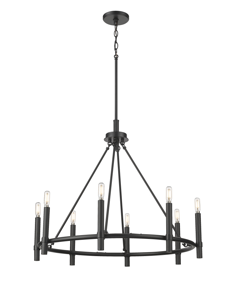 Skyva 30" Wide 8-Light Chandelier - Matte Black