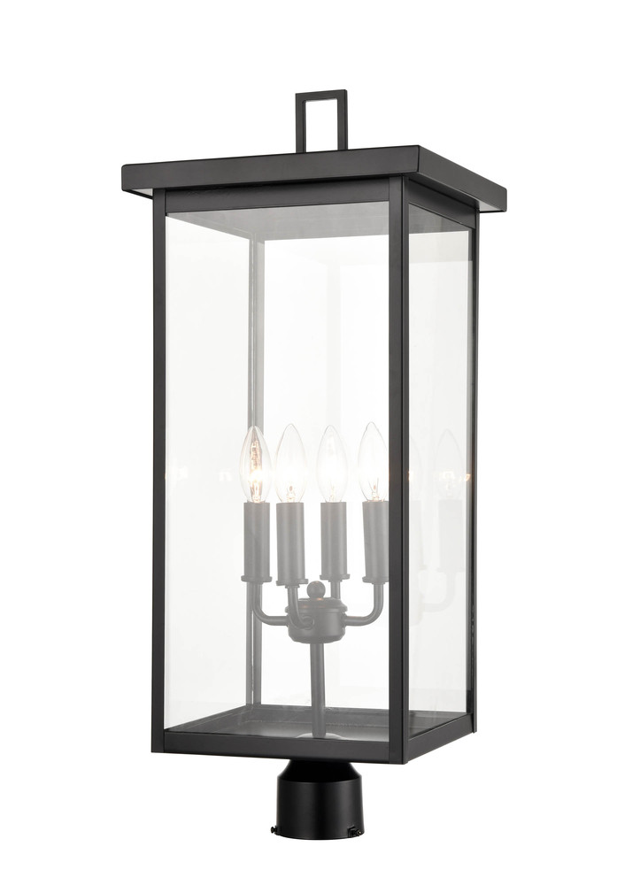 Barkeley 4-Light Outdoor Post Lantern Powder Coated Black