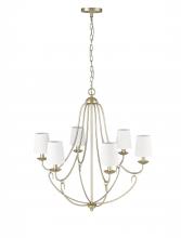Millennium 12106-MG - Eisley 6-Light Chandelier Ceiling Light Modern Gold