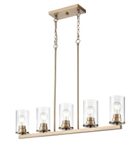 Millennium 2725-MG - Verlana 35" Wide 5-Light Island - Modern Gold
