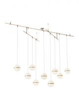 Visual Comfort & Co. Modern Collection 700HNE9NB-LED930S - Modern Mini Hanea dimmable LED Chandelier Ceiling Light in a Natural Brass/Gold Colored finish