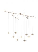 Visual Comfort & Co. Modern Collection 700PNT9NB-LED930R - Modern Mini Ponte dimmable LED Chandelier Ceiling Light in a Natural Brass/Gold Colored finish