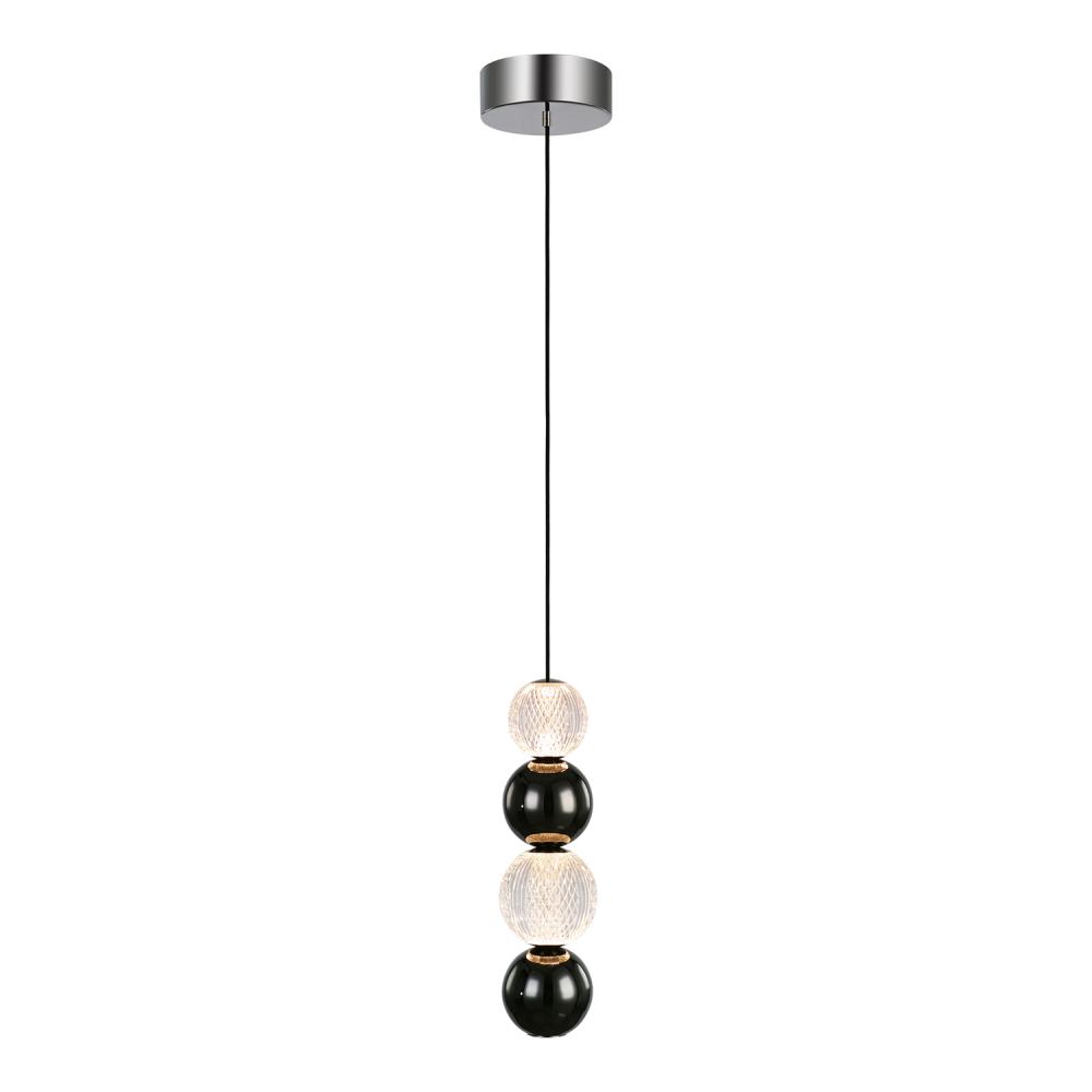 Onyx 5-in Polished Nickel LED Pendant