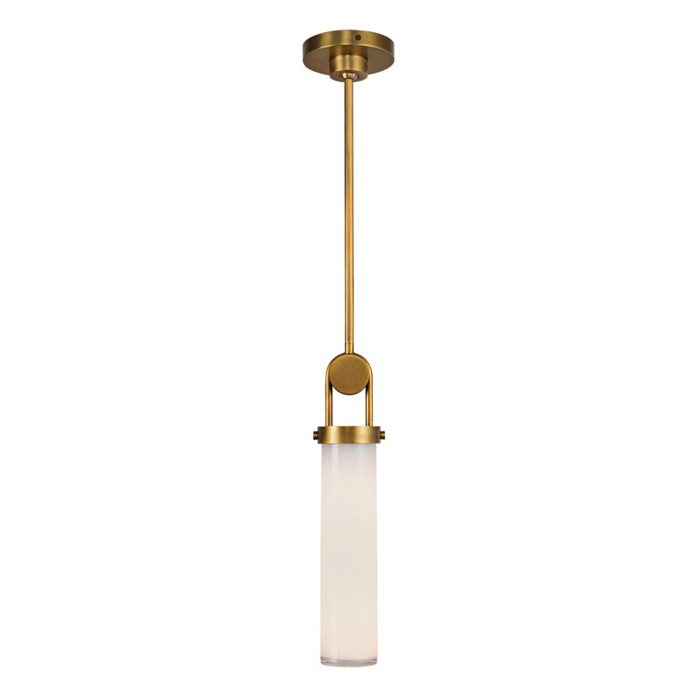 Wynwood 15-in Vintage Brass/Glossy Opal 1 Light Pendant