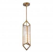 Alora Lighting PD332119VBCR - Cairo 19-in Ribbed Glass/Vintage Brass 1 Light Pendant