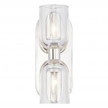 Alora Lighting WV338902PNCC - Lucian 11-in Clear Crystal/Polished Nickel 2 Lights Wall/Vanity