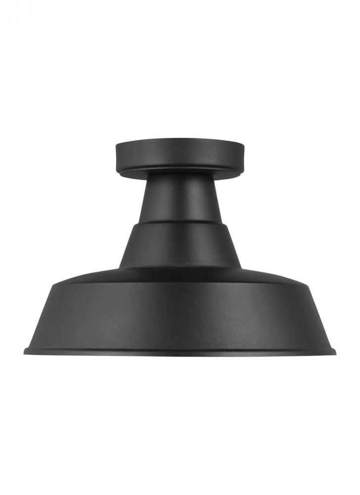 Barn Light traditional 1-light LED outdoor exterior Dark Sky compliant ceiling flush mount in black