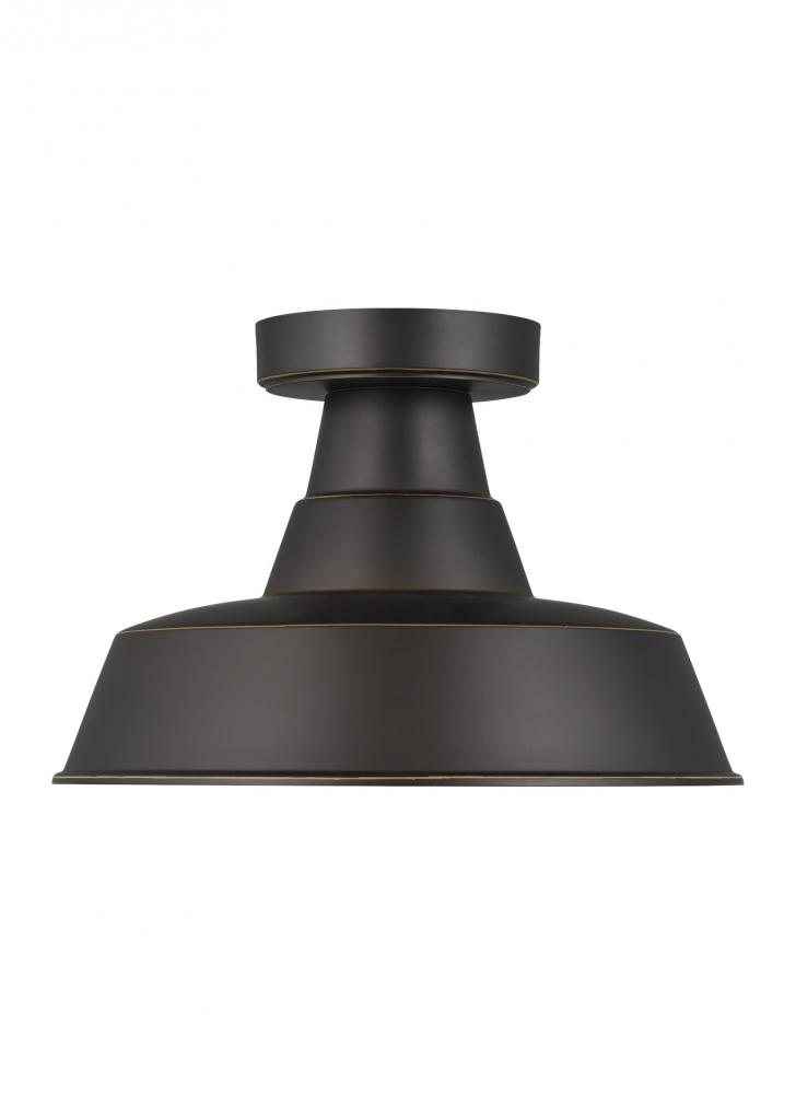 Barn Light traditional 1-light LED outdoor exterior Dark Sky compliant ceiling flush mount in antiqu