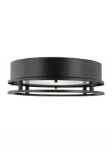 Visual Comfort & Co. Studio Collection 7845893S-71 - Union modern LED outdoor exterior flush mount ceiling light in antique bronze finish and tempered gl