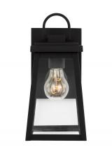 Visual Comfort & Co. Studio Collection 8548401EN7-12 - Founders modern 1-light LED outdoor exterior small wall lantern sconce in black finish with clear gl