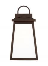 Visual Comfort & Co. Studio Collection 8648401EN3-71 - Founders modern 1-light LED outdoor exterior medium wall lantern sconce in antique bronze finish wit