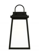 Visual Comfort & Co. Studio Collection 8748401EN3-12 - Founders modern 1-light LED outdoor exterior large wall lantern sconce in black finish with clear gl