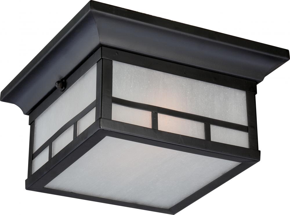 Drexel - 2 Light - Flush with Frosted Seed Glass - Stone Black Finish