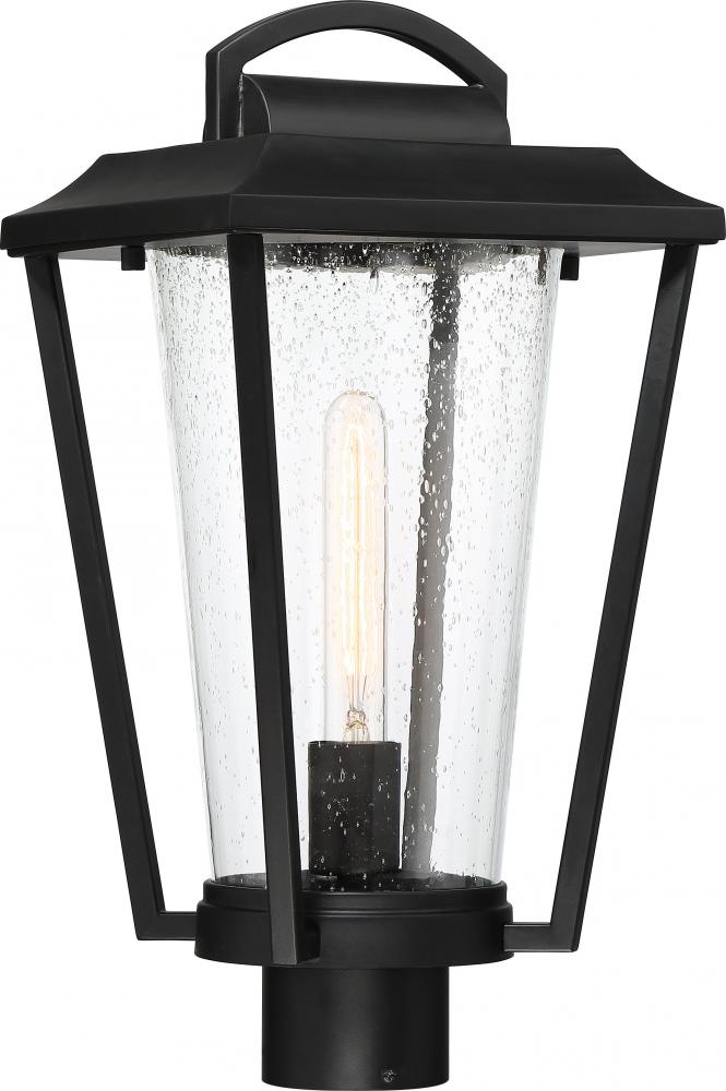Lakeview - 1 Light Post Lantern with Clear Seed Glass - Aged Bronze Finish