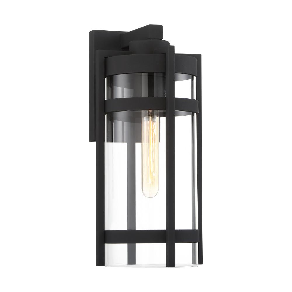 Tofino - 1 Light Large Wall Lantern - Clear Glass - Textured Black Finish