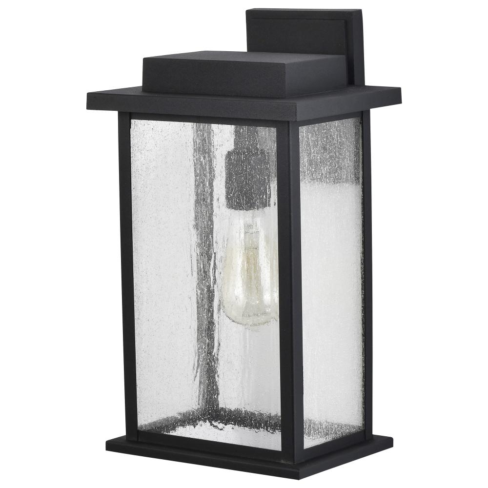 Sullivan; 1 Light Large Wall Lantern; Matte Black with Clear Seeded Glass