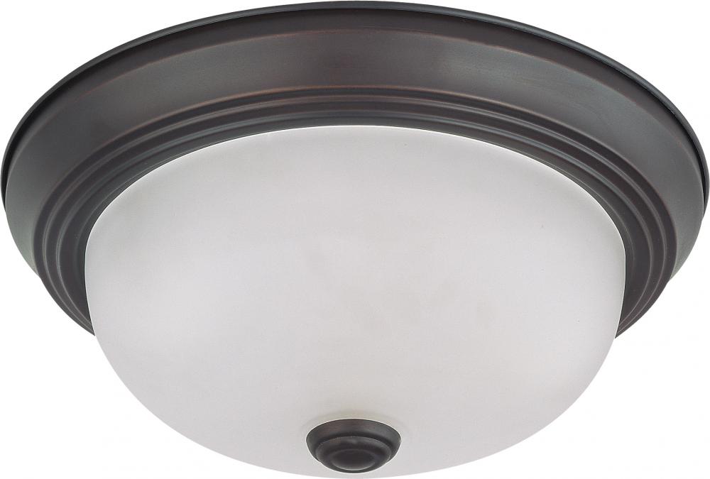 2 Light - LED 11" Flush Fixture - Mahogany Bronze Finish - Frosted Glass - Lamps Included