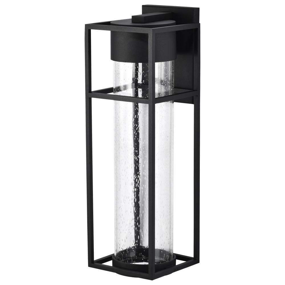 Ledges; 10W LED; Large Wall Lantern; Matte Black with Clear Seeded Glass