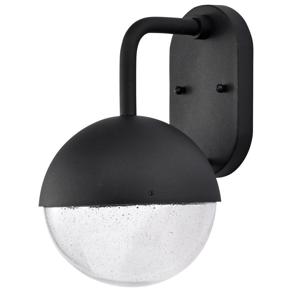 Atmosphere; 6W LED; Medium Wall Lantern; Matte Black with Clear Seeded Glass
