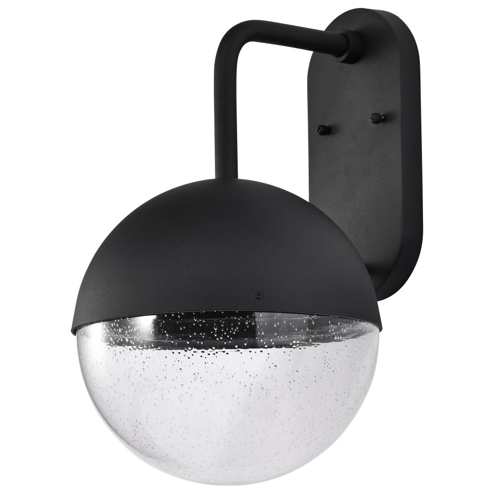 Atmosphere; 10W LED; Large Wall Lantern; Matte Black with Clear Seeded Glass