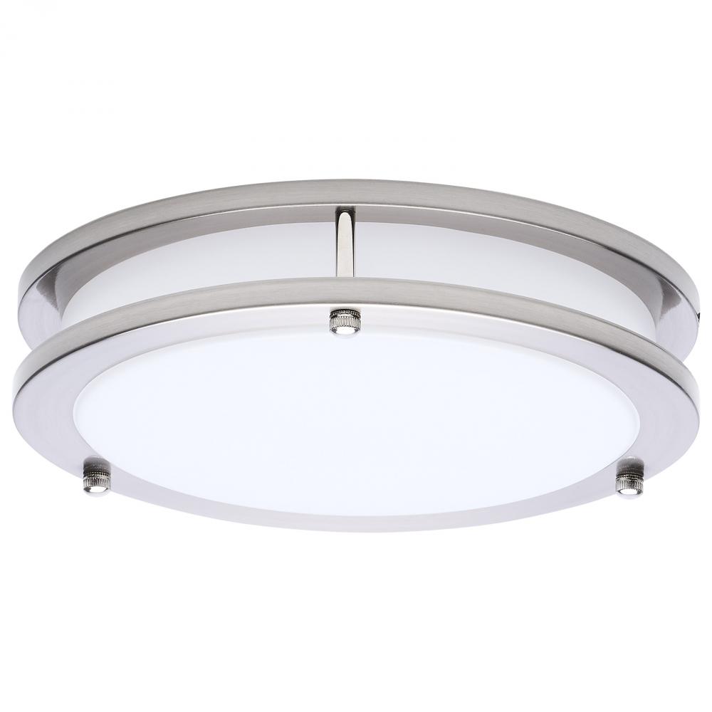 Glamour; LED 10 Inch Flush Mount; Brushed Nickel Finish; 27K/3K/35K/4K/5K CCT Selectable