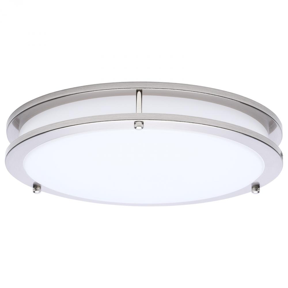 Glamour; LED 13 Inch Flush Mount; Brushed Nickel Finish; 27K/3K/35K/4K/5K CCT Selectable