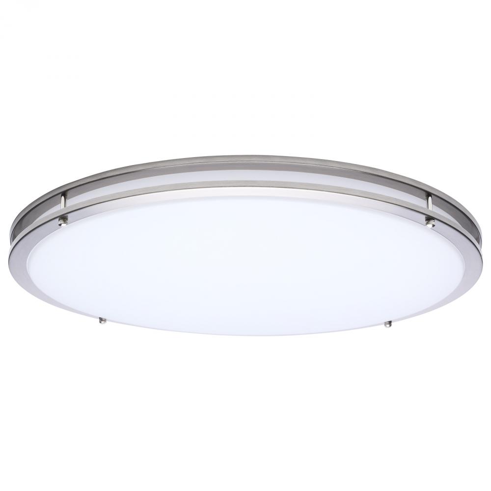 Glamour; LED 24 Inch Flush Mount; Brushed Nickel Finish; 27K/3K/35K/4K/5K CCT Selectable
